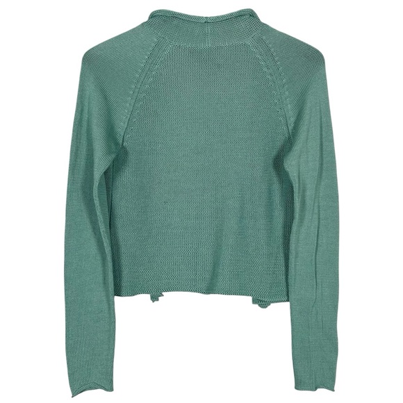 Peruvian Connection Size S Minimalist Cardigan 100% Pima Cotton in Green - Picture 2 of 5